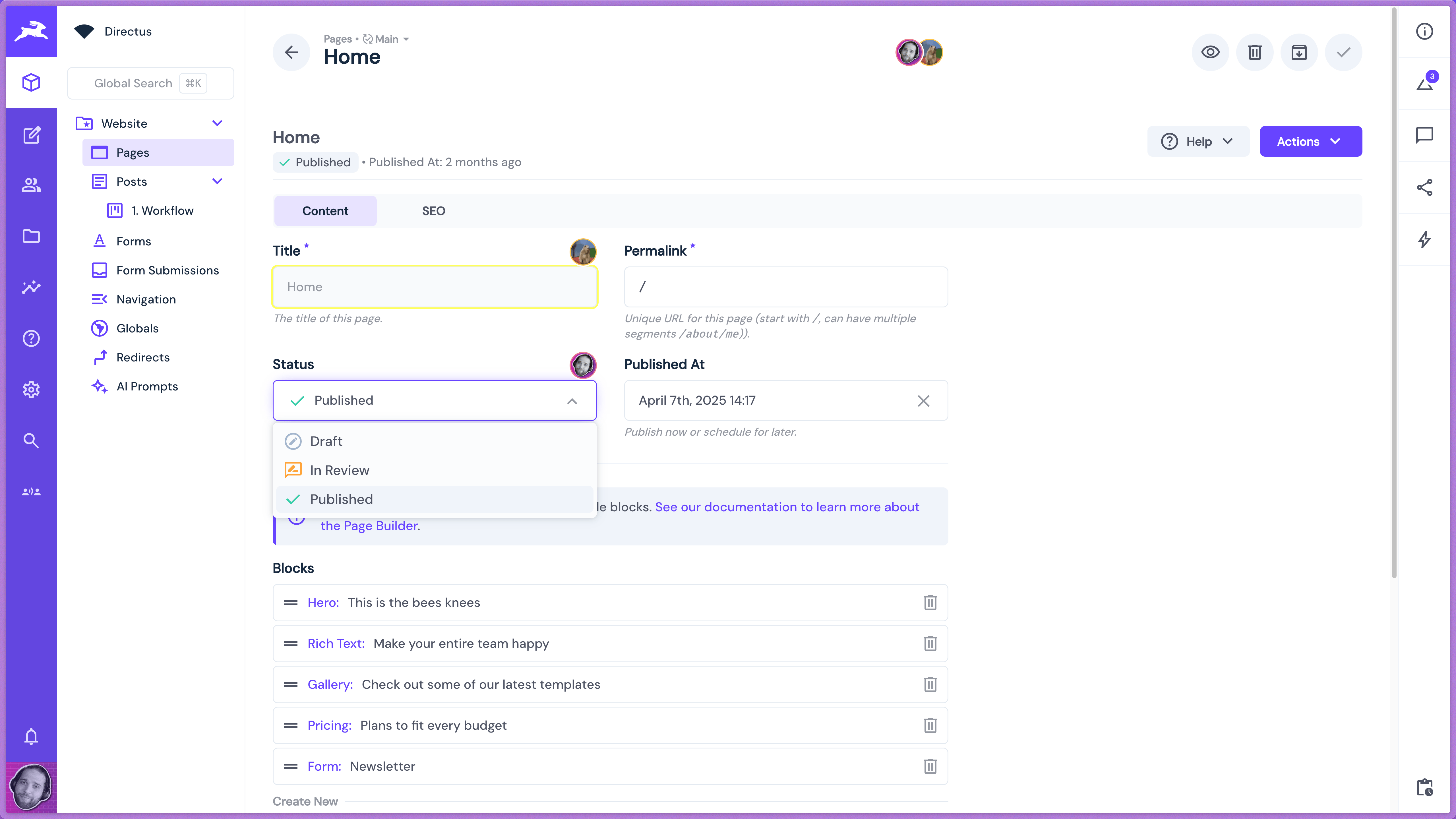 Collaborative pages
